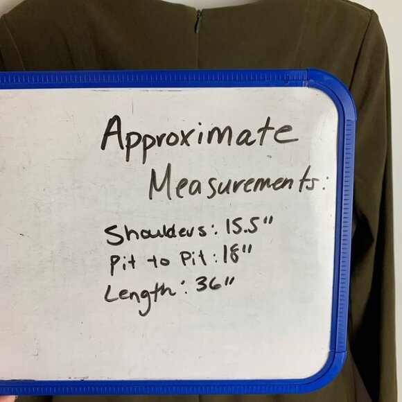 Joseph Ribkoff Vintage Olive  Green Dress Size Vintage 12 Work Wear - Picture 6 of 9